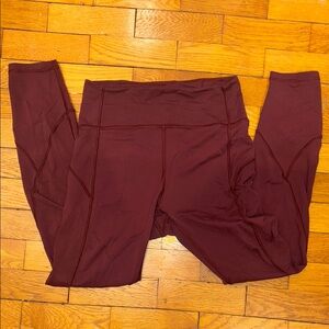 Lululemon Burgundy High-Waisted Leggings